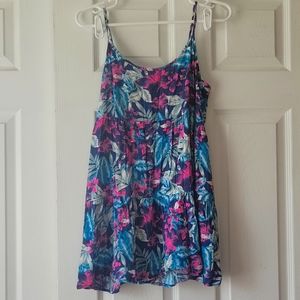 American eagle hawaiian print tunic tiered tank back cutout size medium
